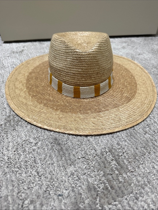 Sunshine Tienda Accessories - Sunshine Tienda XS/S Wide Brim Straw Hat with Mustard-White Band